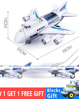 Kids Toys Simulation Track Inertia Airplane Music Stroy Light Plane Diecasts & Toy Vehicles Passenger Plane Toy Car Boys Toys