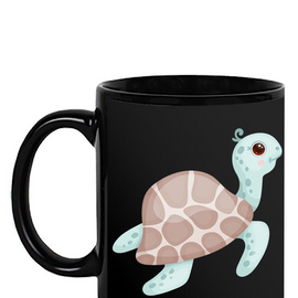 Cute Baby Sea Turtle Art Mug -Image by Shutterstock