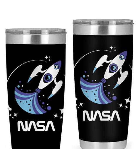Nasa Baby Blue Rocket Art Tumbler -NASA Designs