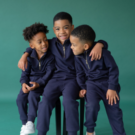 Space Kids Fleeced Tracksuit Ribbed Cotton