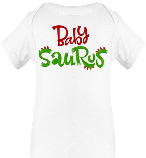 Baby Saurus Quote Fun Dinosaur Bodysuit Baby's -Image by Shutterstock