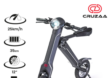 The Cruzaa Electric Scooter - 35km Range & 25kmh Top Speed Cruzaa Built in Bluetooth & Speakers + USB