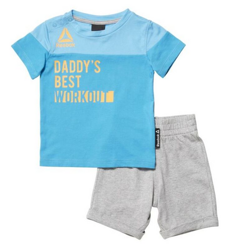 Sports Outfit for Baby Reebok G ES Inf SJ SS Grey Blue