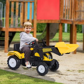 HOMCOM Pedal Go Kart Ride On Excavator W/ Front Loader Digger Four Wheels Child Toy