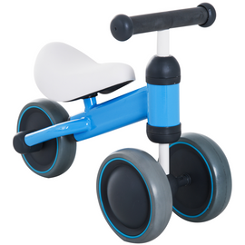 HOMCOM Baby Toddler Balance Bike Ride On Walker 3 Wheel Push Bike Kids First Bike Birthday Toy Gift for 1-2 Years Blue