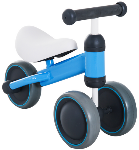 HOMCOM Baby Toddler Balance Bike Ride On Walker 3 Wheel Push Bike Kids First Bike Birthday Toy Gift for 1-2 Years Blue