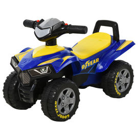 HOMCOM Baby Quad Bike Kids Ride On Car Goodyear Licensed Walker Foot To Floor Slider NO POWER w/ Lights Horn Storage Blue for 18-36 Months