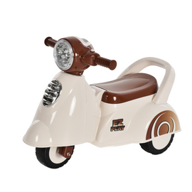 HOMCOM Baby Toddler Ride On Car Kids Pusher Stroller Balance Car Lights Horn Music 2 Wheels NO POWER Boy Girl Toy 12 -  36 Month White