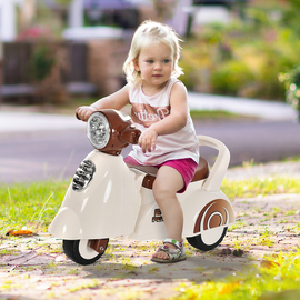 HOMCOM Baby Toddler Ride On Car Kids Pusher Stroller Balance Car Lights Horn Music 2 Wheels NO POWER Boy Girl Toy 12 -  36 Month White