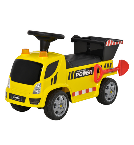 HOMCOM 2-in-1 Kids Toddler Ride On Car Truck Walker Foot To Floor Slider for Baby 18 - 36 Months Yellow