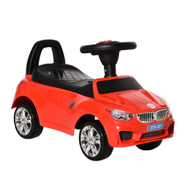 HOMCOM Ride on Car Baby Toddler Walker Foot to Floor Sliding Car Slider w/ Horn Music Working Lights Storage for 1.5 - 3 Years Old Red