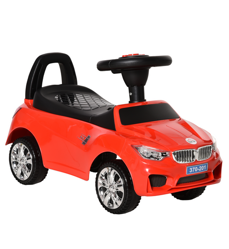 HOMCOM Ride on Car Baby Toddler Walker Foot to Floor Sliding Car Slider w/ Horn Music Working Lights Storage for 1.5 - 3 Years Old Red