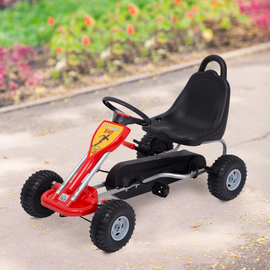 HOMCOM Kids Children Pedal Go Kart Manual Ride On Car Outdoor Fun Vehicle for 3-4 Years Old