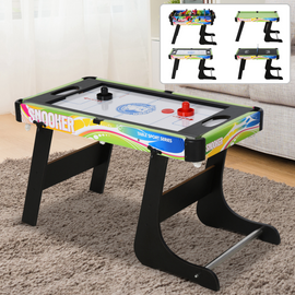 HOMCOM Folding Multi Gaming Table 4 in 1 Hockey, Football Table, Table Tennis, Billiards For Kids Play Fun