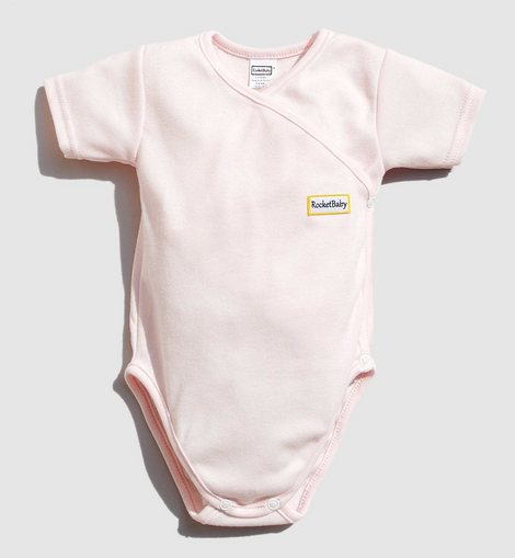 Bodysuit Kimono Short Sleeve Baby Pink