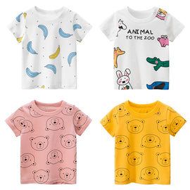 Cotton Kids T-Shirt Children Summer Cartoon Short Sleeve