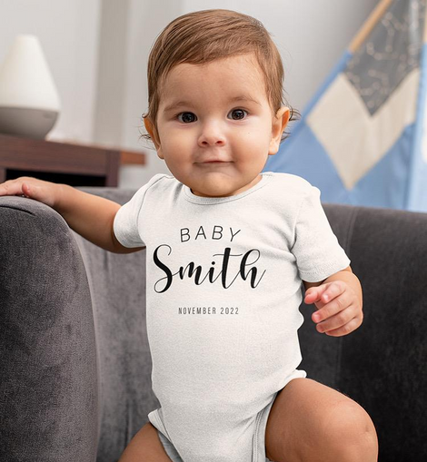 Baby Custom Last Name Bodysuit -Custom Designs