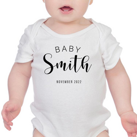 Baby Custom Last Name Bodysuit -Custom Designs