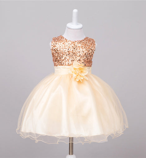 Baby Sequin Dress Flower Girl Wedding Princess Dress