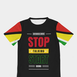 Guyanese Swag™ Stop Talking And Start Doing Unisex Kids Short Sleeve Tee