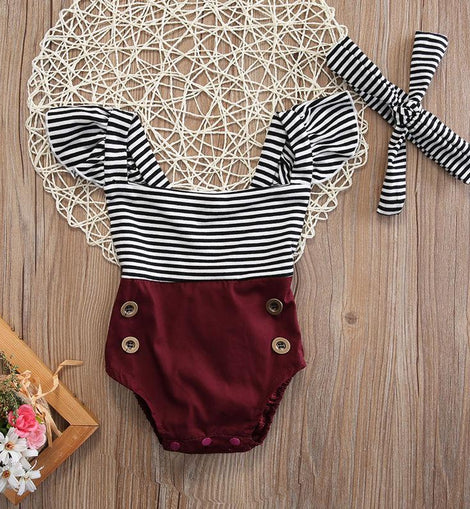 Baby Striped Romper Set