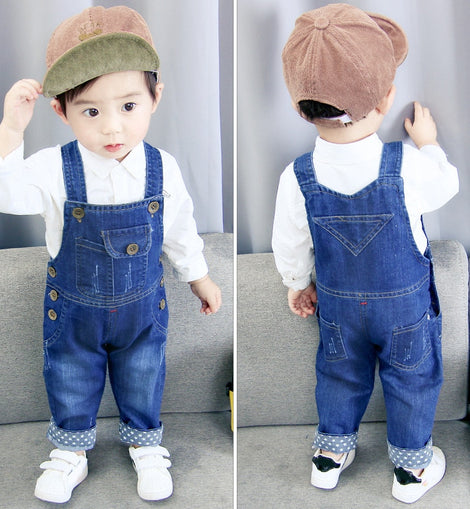 IENENS Toddler Infant Boys Long Pants Denim Overalls Dungarees Kids Baby Boy Jeans Jumpsuit Clothes Clothing Outfits Trousers